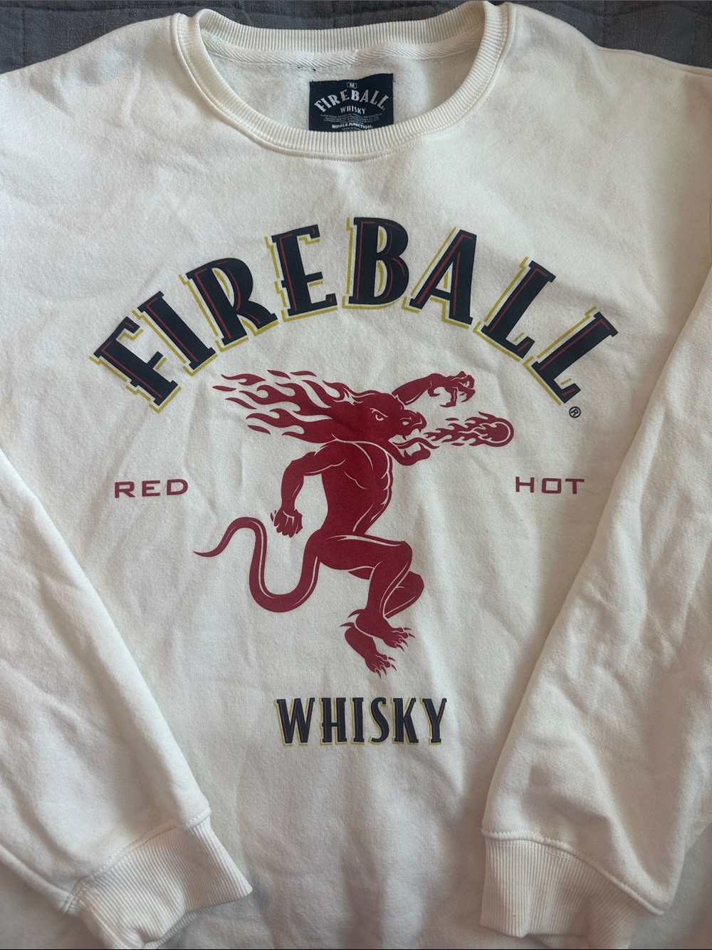 Fireball Whisky Branded White Crewneck Sweatshirt